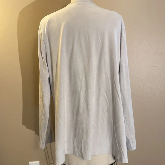 Soft surroundings ultra soft cardigan with raw edge in taupe - Picture 5 of 9